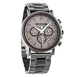 AQUERIA Holzuhr Armbanduhr Herren Sandelholz und Edelstahl Chronograph mit Datumsanzeige