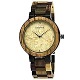 Handgefertigte Holzwerk Germany® Designer Herren Herren-Uhr Öko Natur Holz-Uhr Armband-Uhr Analog...