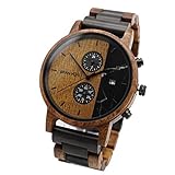 Branvon® Herren Holzuhr Loraan - Analog Herrenholzuhr mit Chronographen und Datumsanzeige -...