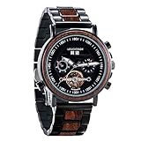 Leuchtbox Ebenholz Uhr Automatik Herren Skelettuhr Mechanische Armbanduhr Retro Jet Age Design...
